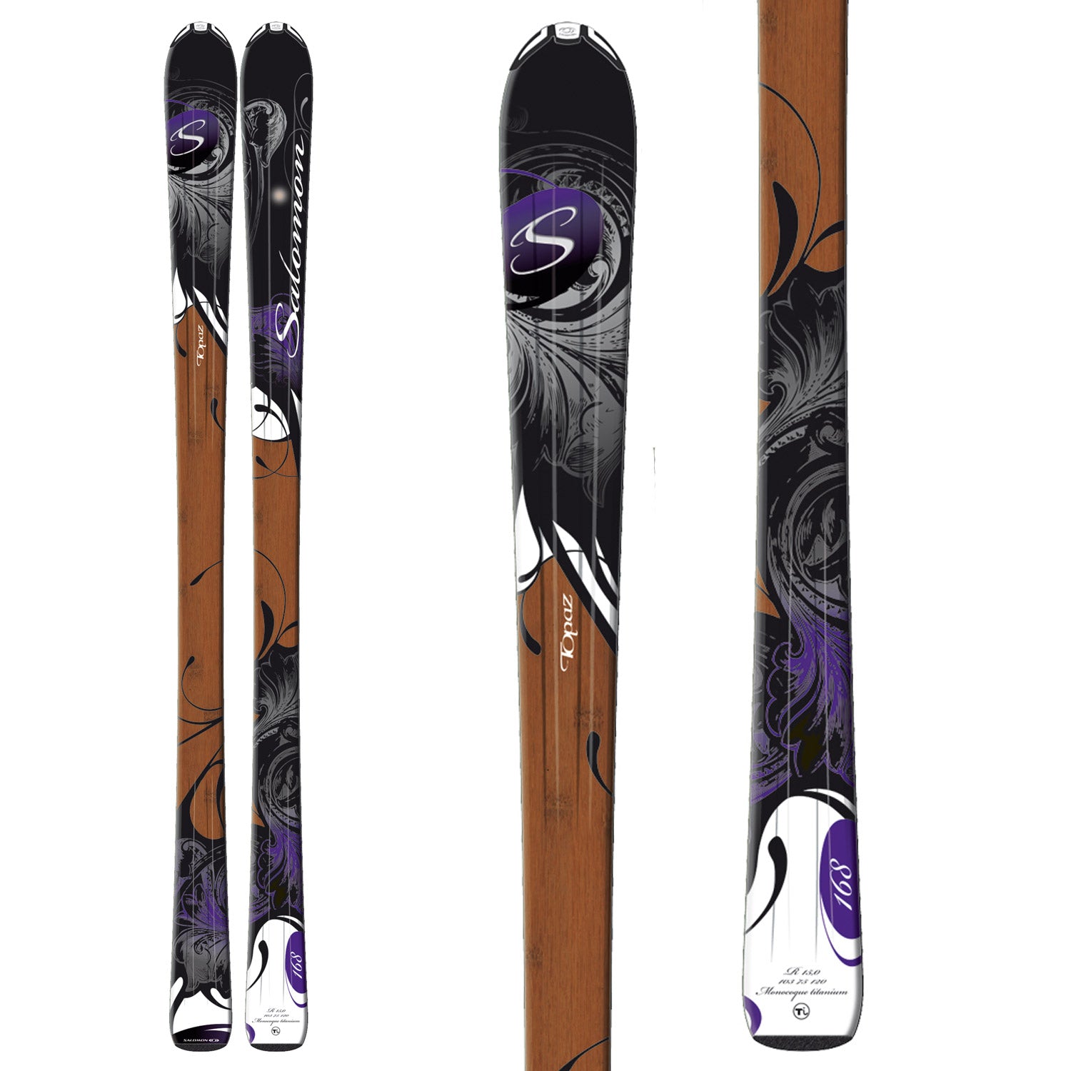 salomon bamboo womens skis with z 10 ti w bindings + Z10 PULSE PADNorm ISO G1 normAllTerrain Rocker Salomon 2025 Stance 80 W