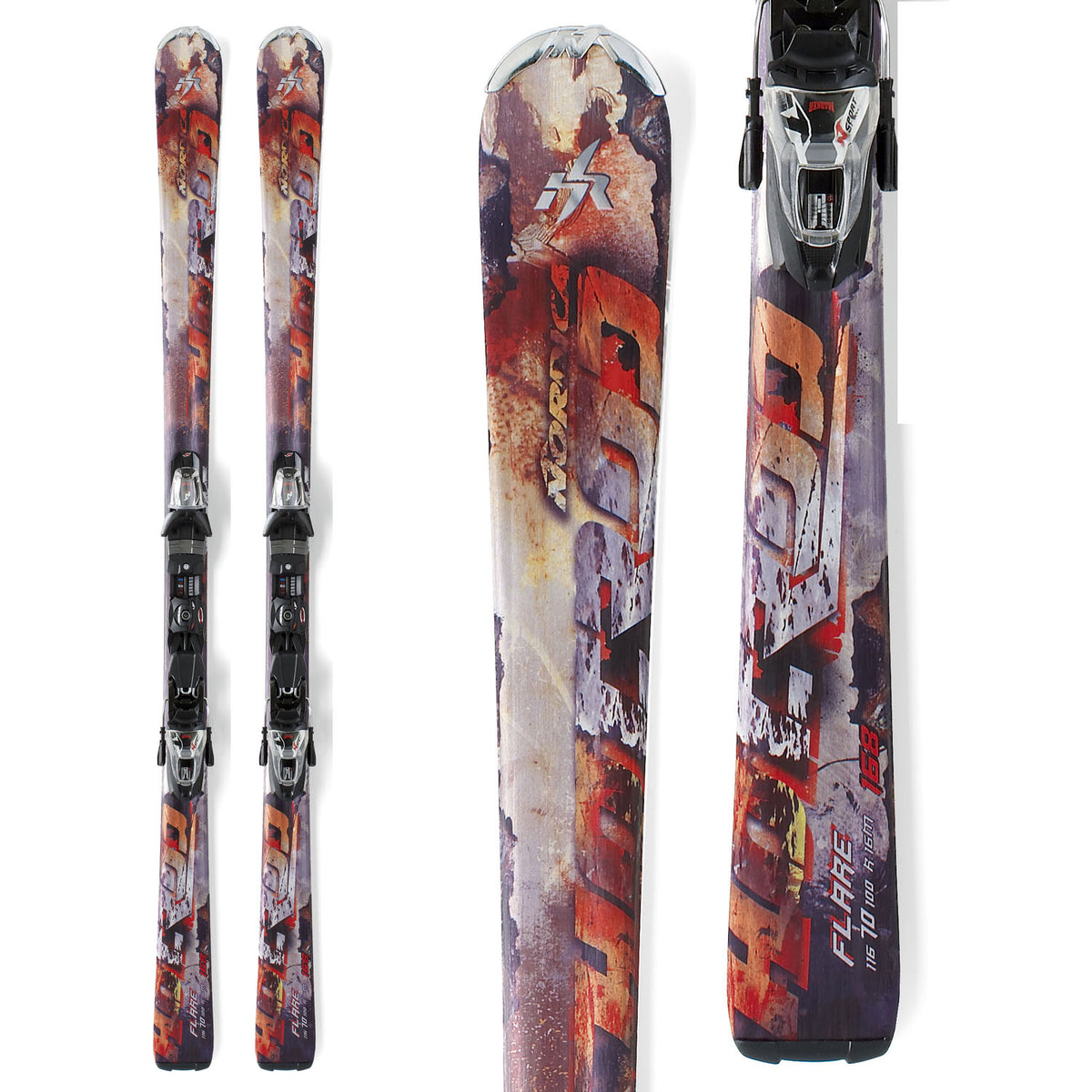 Nordica Hot Rod Flare Skis + N Sport XCT Bindings 2012