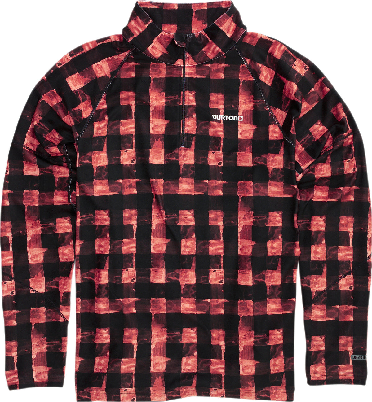 Burton Expedition 1/4 Zip Baselayer Top Brimstone Painted Buffalo Plaid