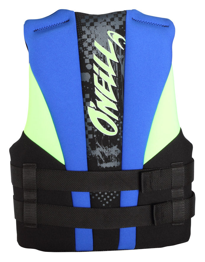 O'Neill Youth Reactor USCG Wake Vest - Kids' 2022 Black/Pacific/Day Glo