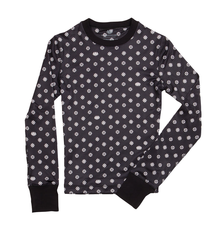 686 Emblem Base Layer Top - Women's Black Medallion Print