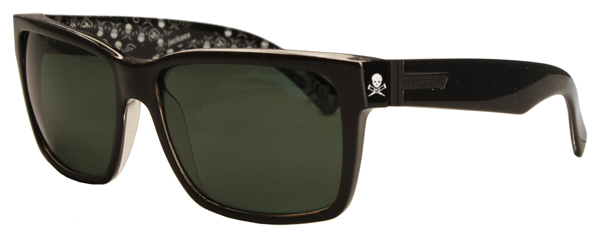 Von Zipper Jackass Elmore Sunglasses Black Satin/Grey