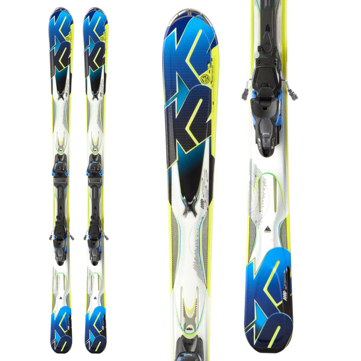 K2 A.M.P. Aftershock Skis + Marker MX 14.0 Bindings 2013