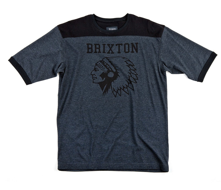 Brixton Stadium T Shirt Heather Black