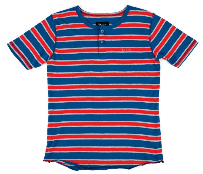 Brixton Lewis T Shirt Navy/Red Stripe