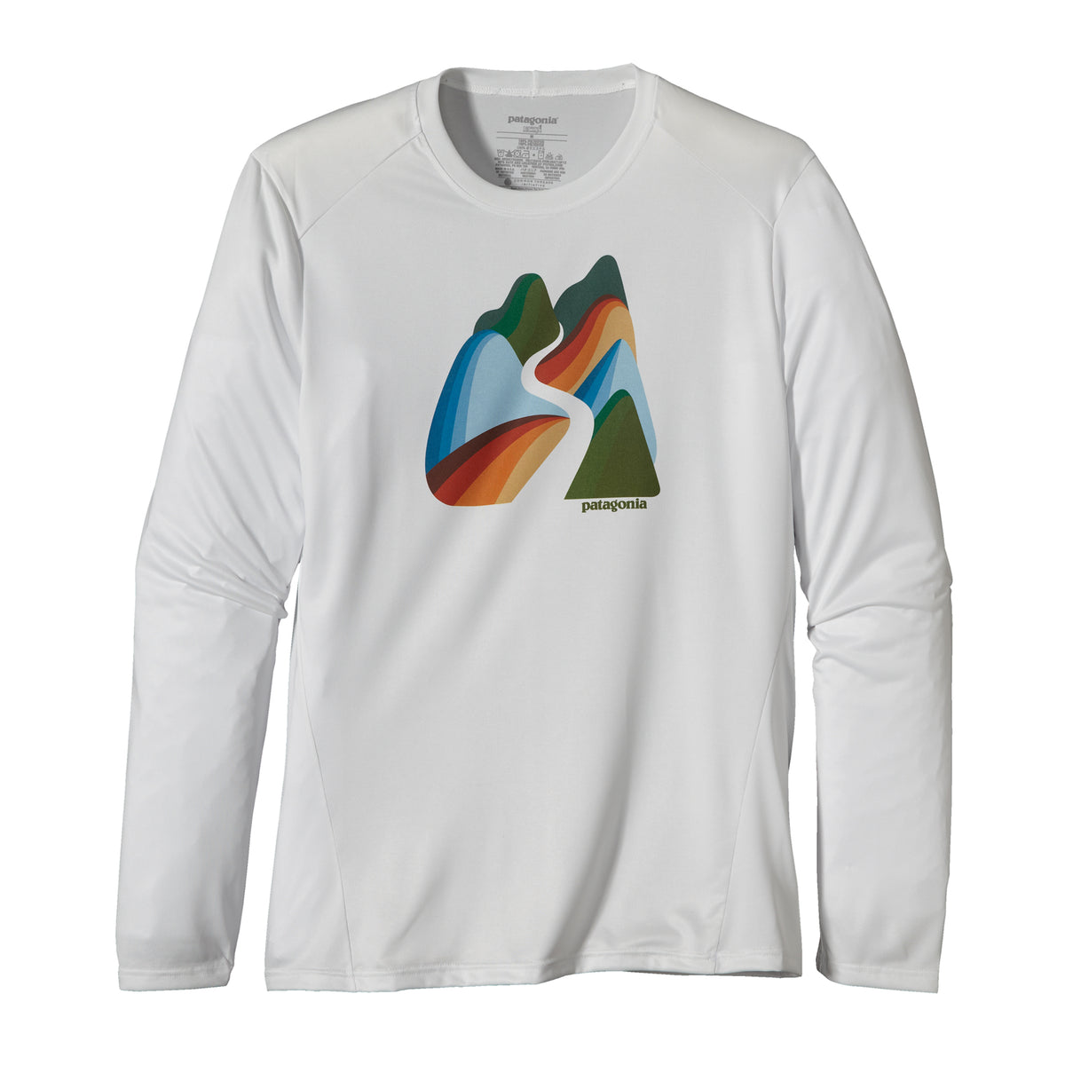 Patagonia Capilene 1 Silkweight Graphic T Shirt Mountain Run White