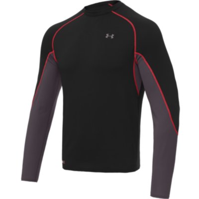 Under Armour Base Map 1.5 Crew Top Black/Charcoal/University Red