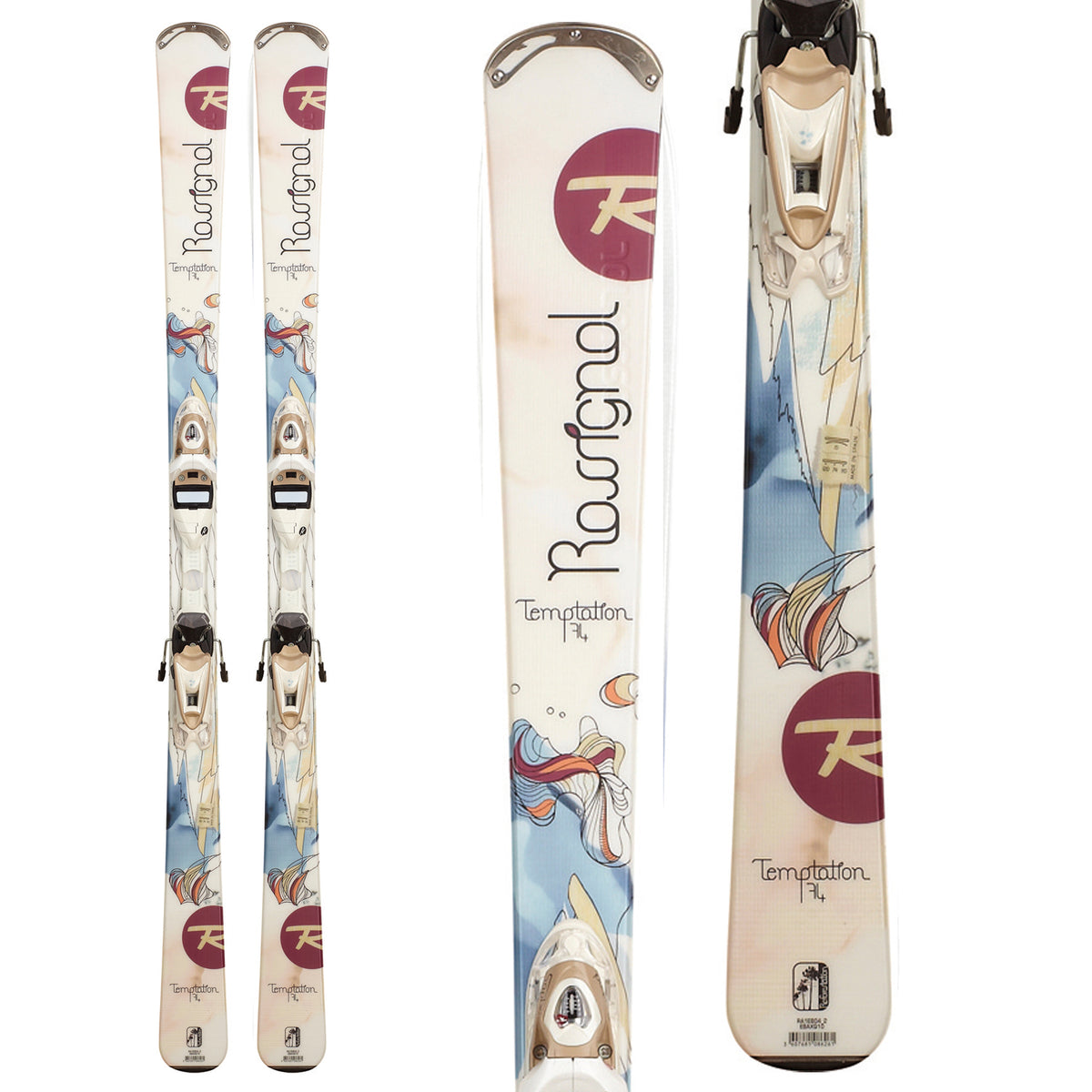 Rossignol Temptation 74 Skis + WTPI²/Saphir 90 Bindings - Women's 2012