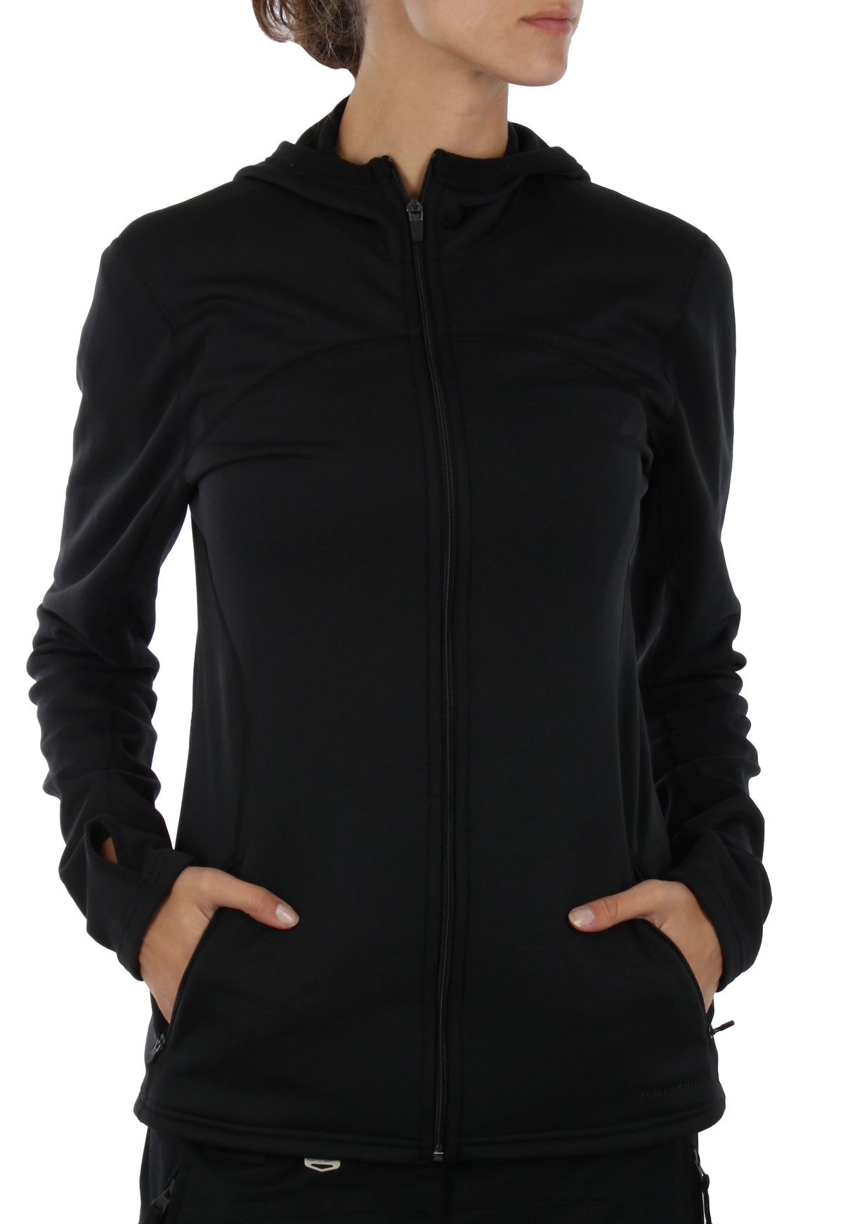 Patagonia Capilene 4 Expedition Weight Full Zip Hoodie - Women's Black Front View