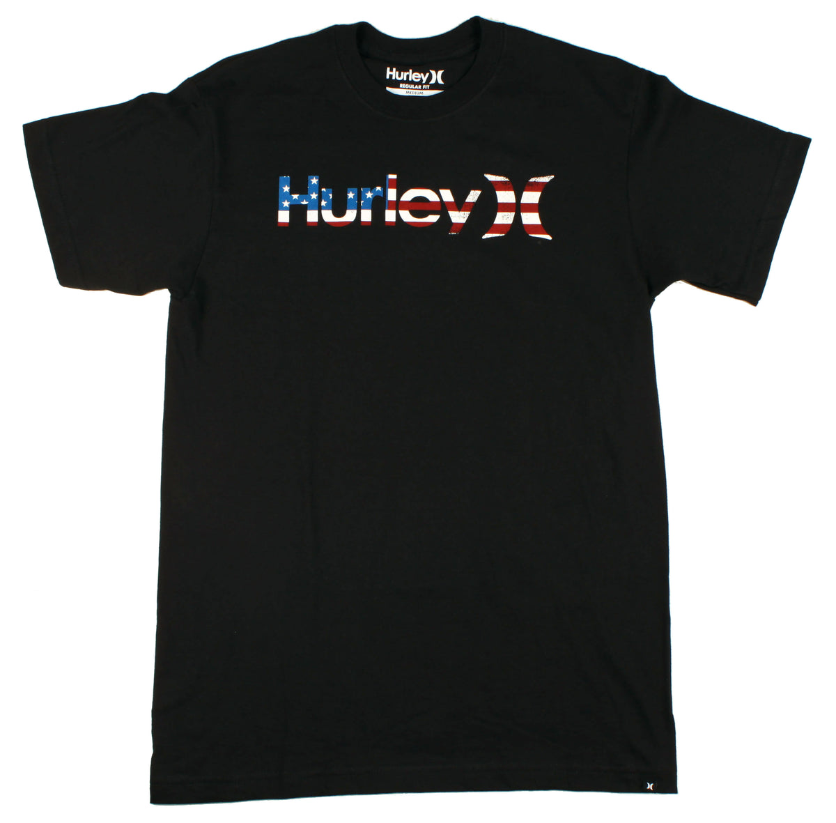 Hurley One & Only Country Flag T Shirt Black/USA