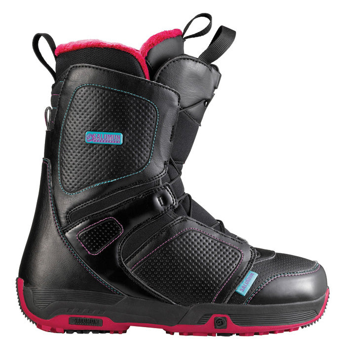 Salomon Pearl Snowboard Boots - Women's 2013 Black/Light Rubis Red/Black Side View