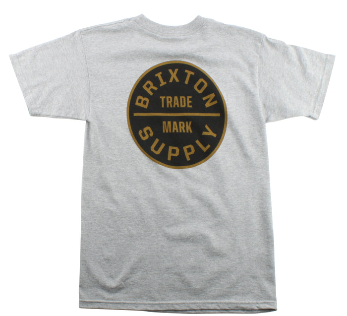 Brixton Craft T Shirt Heather Grey Back View