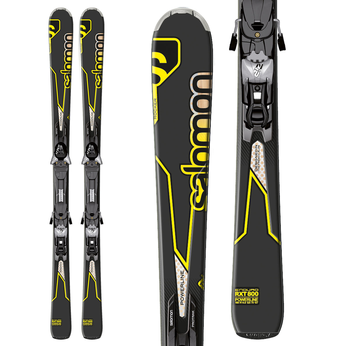 Salomon Enduro RXT 800 Skis + Z12 Bindings 2013 Front View