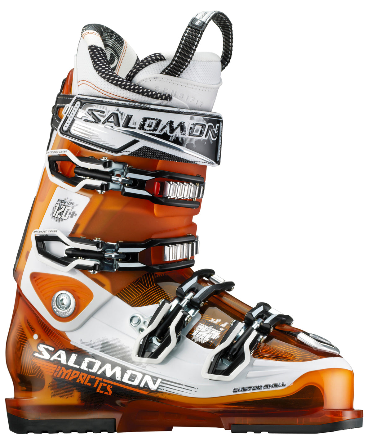 Salomon Impact 120 CS Ski Boots 2013 Orange Translucent/White Front View
