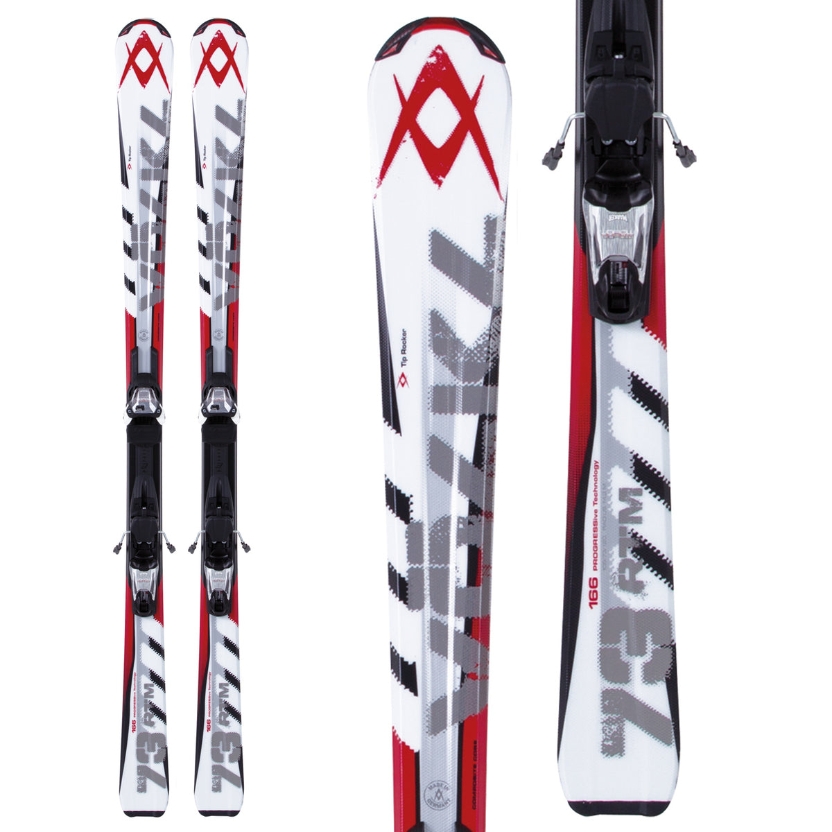 Volkl RTM 73 Skis + 3Motion 10.0 TP Bindings 2013 Front View