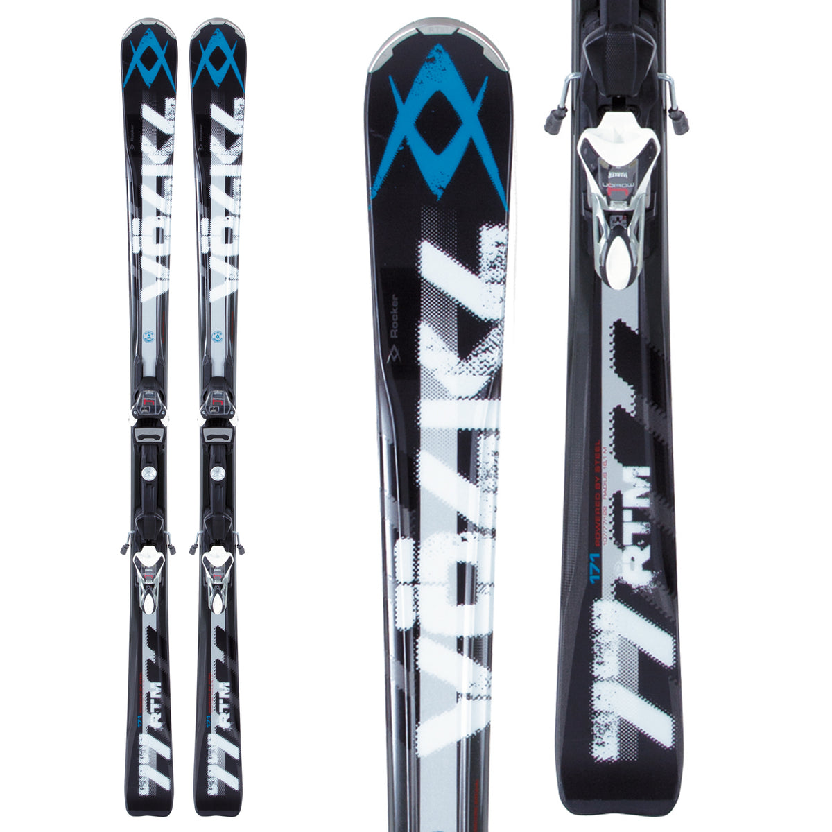 Volkl RTM 77 Skis + 4Motion 11.0 TC Bindings 2013 Front View