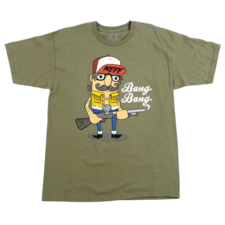 Neff Bang Bang T Shirt Olive Front View