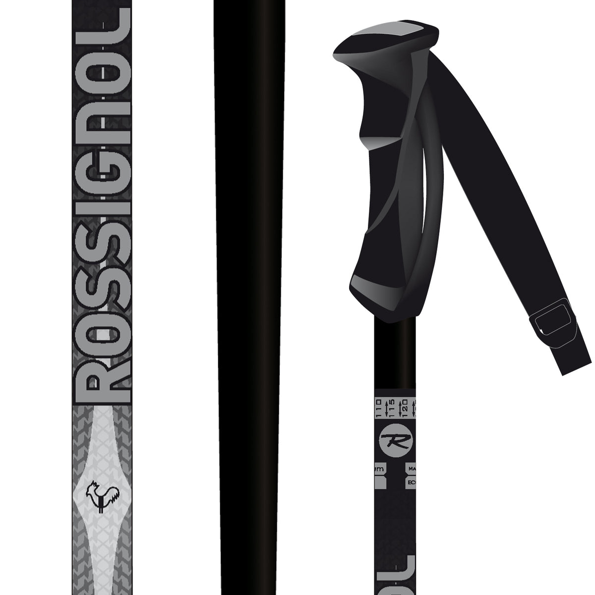 Rossignol Experience Ski Poles 2013 Grey/Black Front View