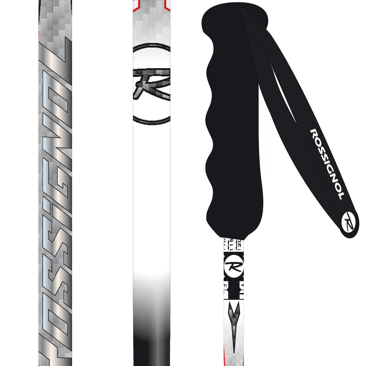 Rossignol Pursuit Carbon G20 Ski Poles 2013 Black/White Front View