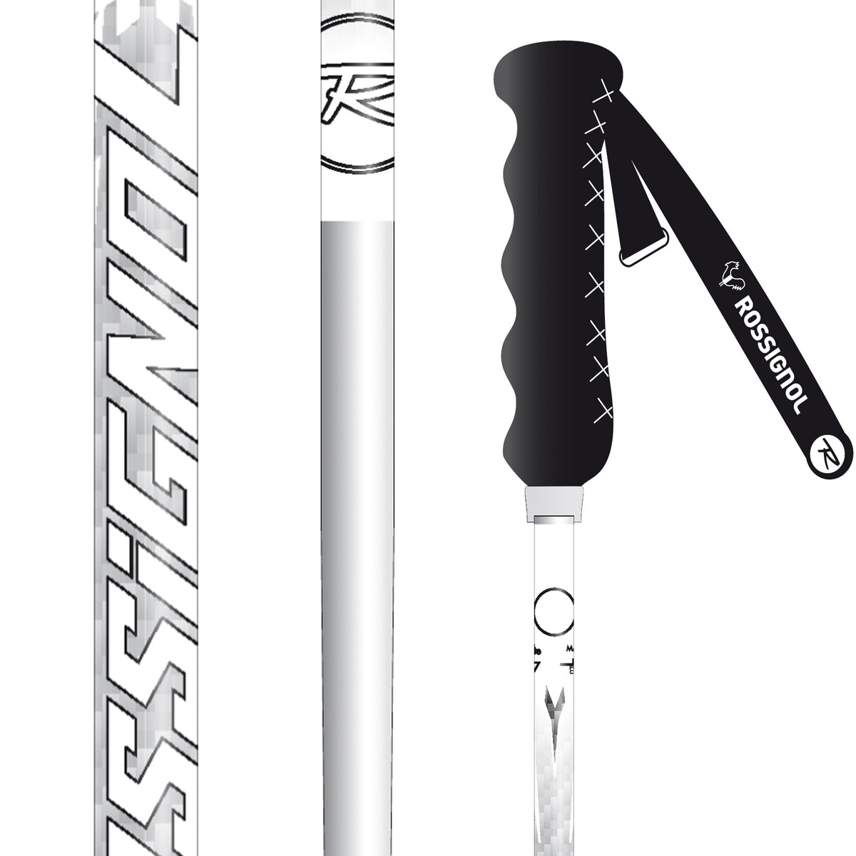 Rossignol Pursuit Carbon G40 Ski Poles 2013 Black Front View