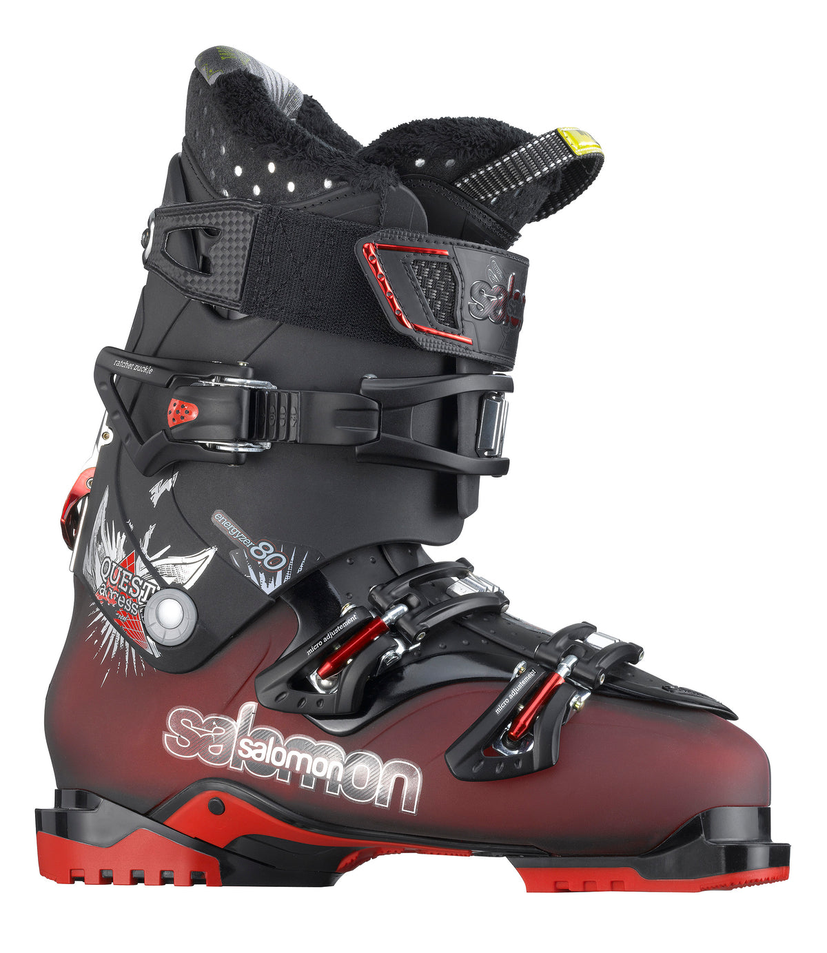 Salomon Quest Access 80 Ski Boots 2013 Dark Red Translucent/Black