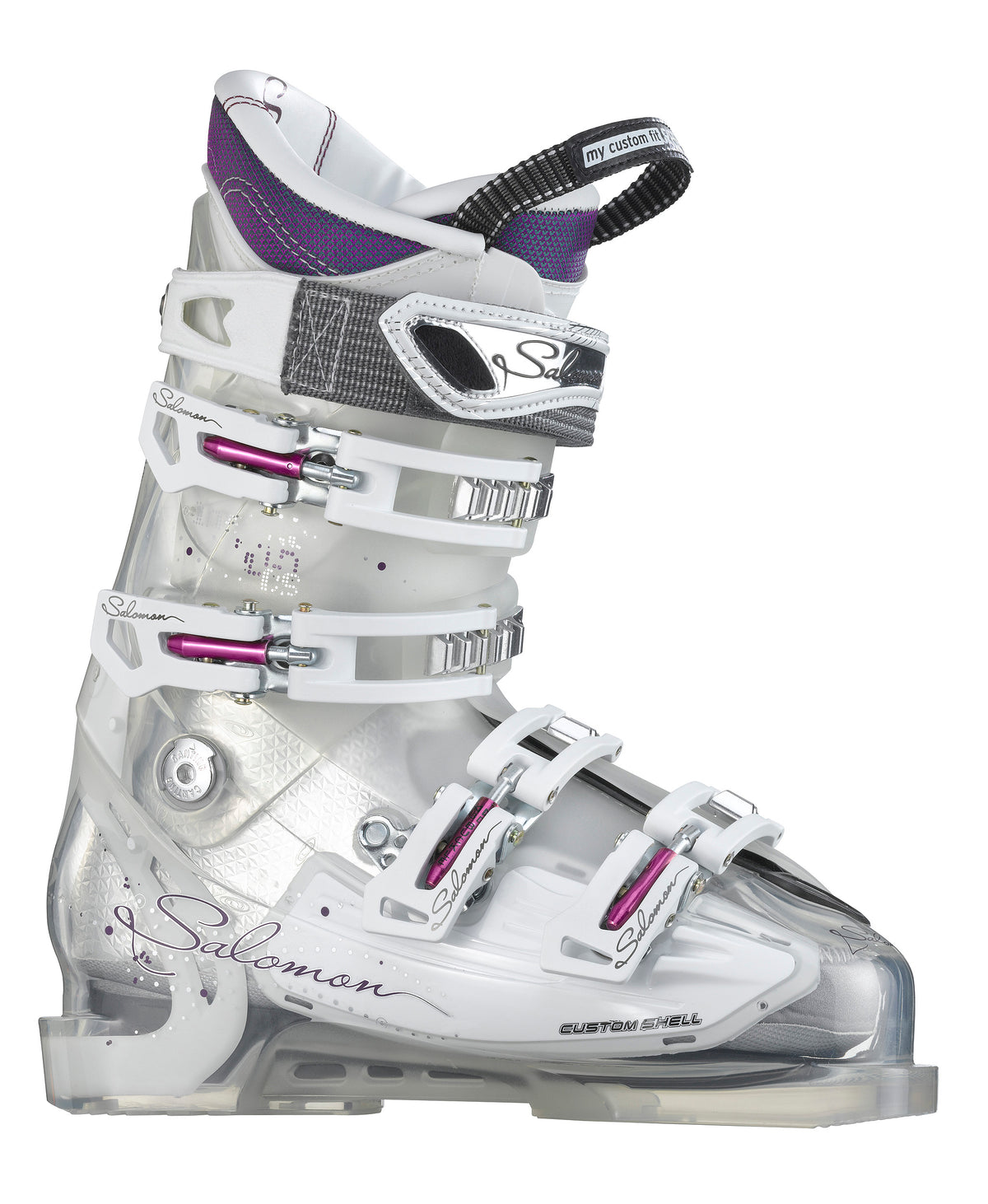 Salomon Instinct 100 CS Ski Boots - Women's 2013 Crystal Translucent/White Side View