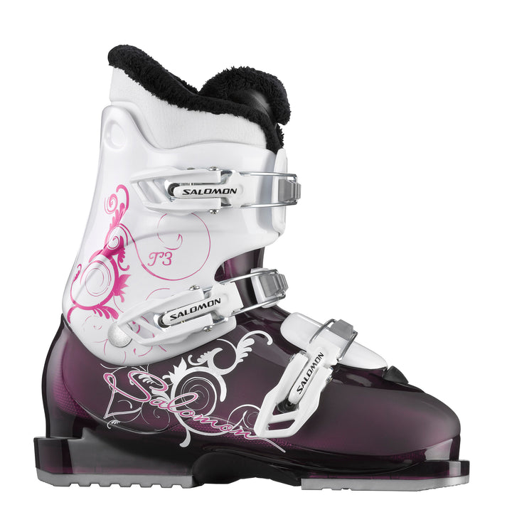 Salomon T3 Girlie RT Ski Boots - Youth - Girl's 2013 Purple Translucent/White