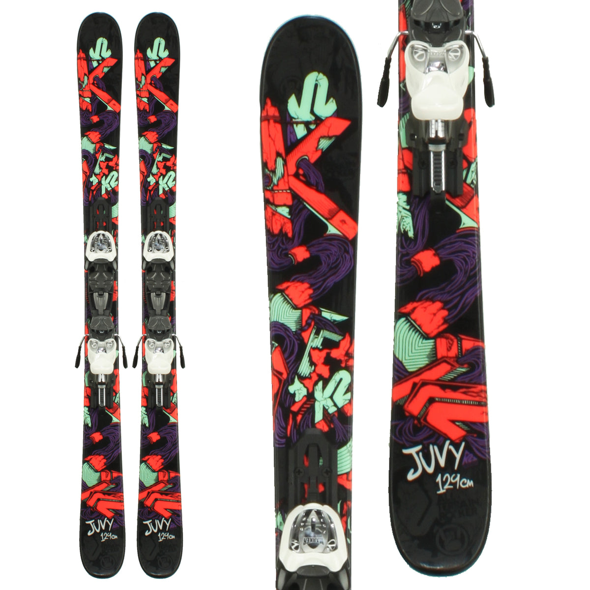 K2 Juvy Skis + Fastrak2 7 Bindings - Boy's 2014 Front View