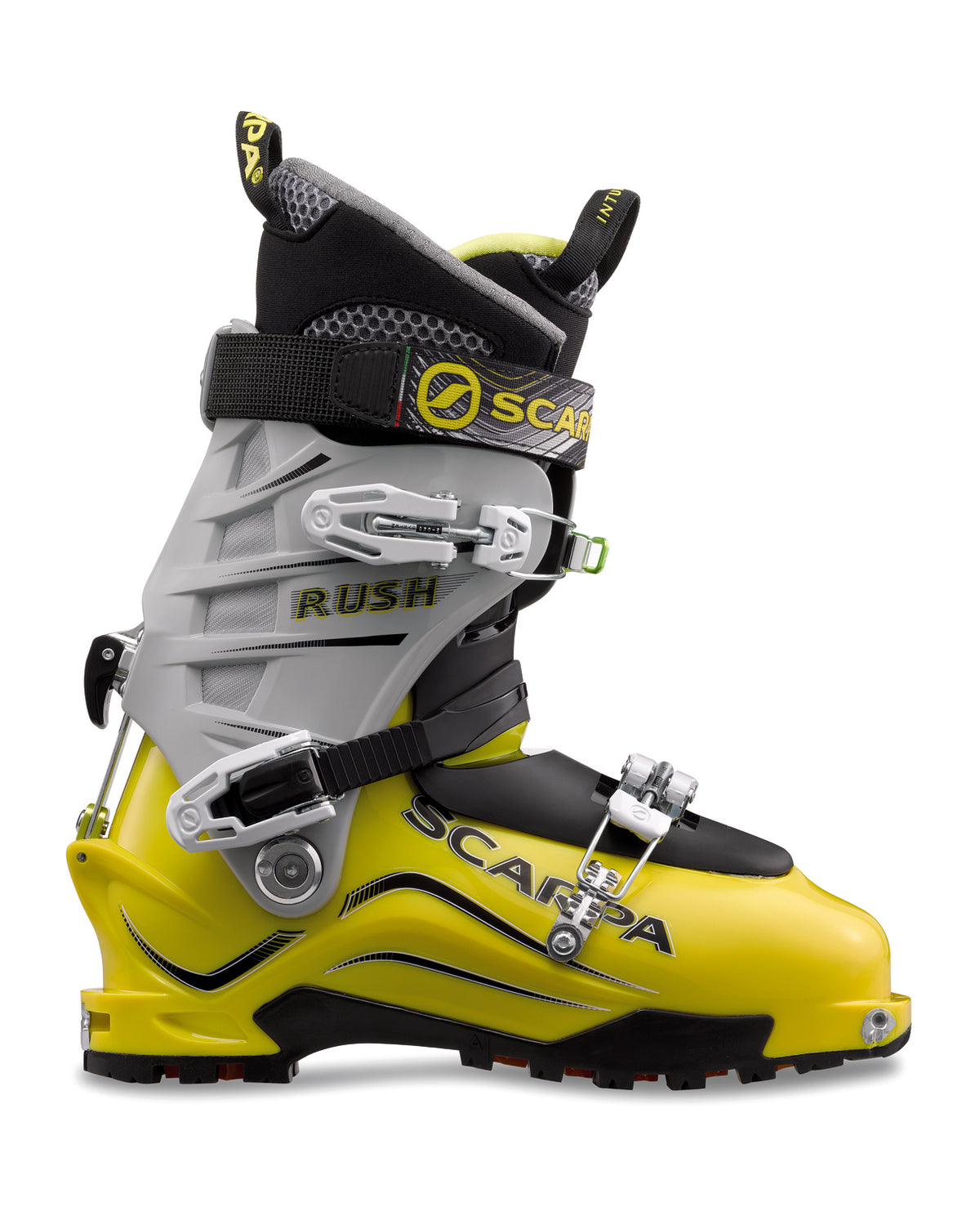 Scarpa Rush Alpine Touring Ski Boots 2013 Yellow/Cool Grey Side View