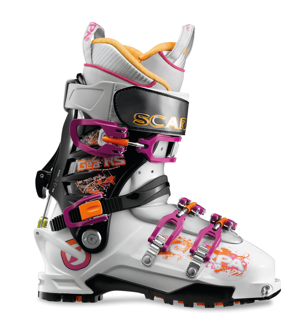 Scarpa Gea RS Alpine Touring Ski Boots - Women's 2014 Black/White/Lipgloss Front View