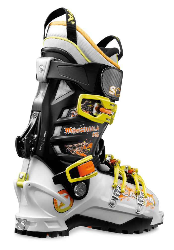 Scarpa Maestrale RS Alpine Touring Ski Boots 2014 White/Black/Yellow Detail 1 View
