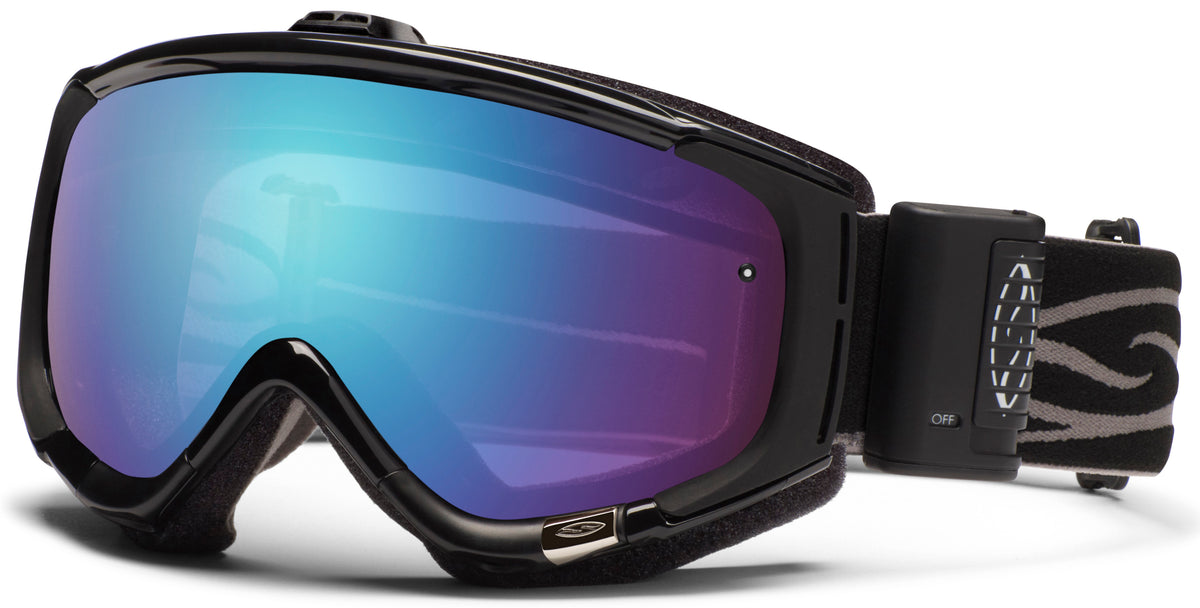 Smith Phenom Turbo Fan Goggles Black/Blue Sensor Front View