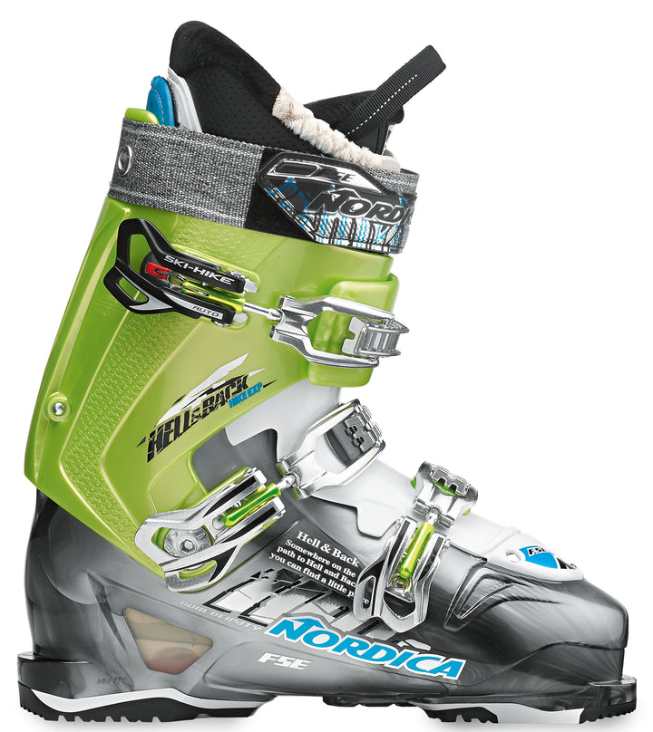 Nordica Hell & Back Hike EXP Ski Boots 2013 Anthracite/Acid Green Side View
