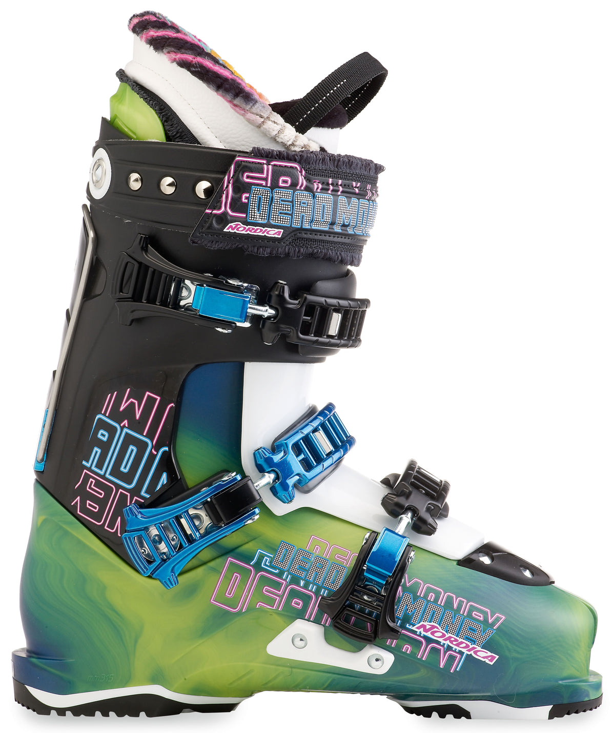 Nordica Dead Money Ski Boots 2013 Green/Black Side View
