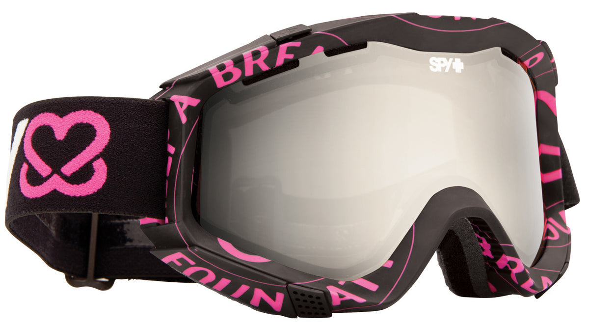 Spy Keep A Breast Co-Lab Zed Goggles Keep A Breast/Bronze Silver Mirror + Pink Front View