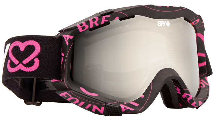 Spy Keep A Breast Co-Lab Zed Goggles Keep A Breast/Bronze Silver Mirror + Pink Front View
