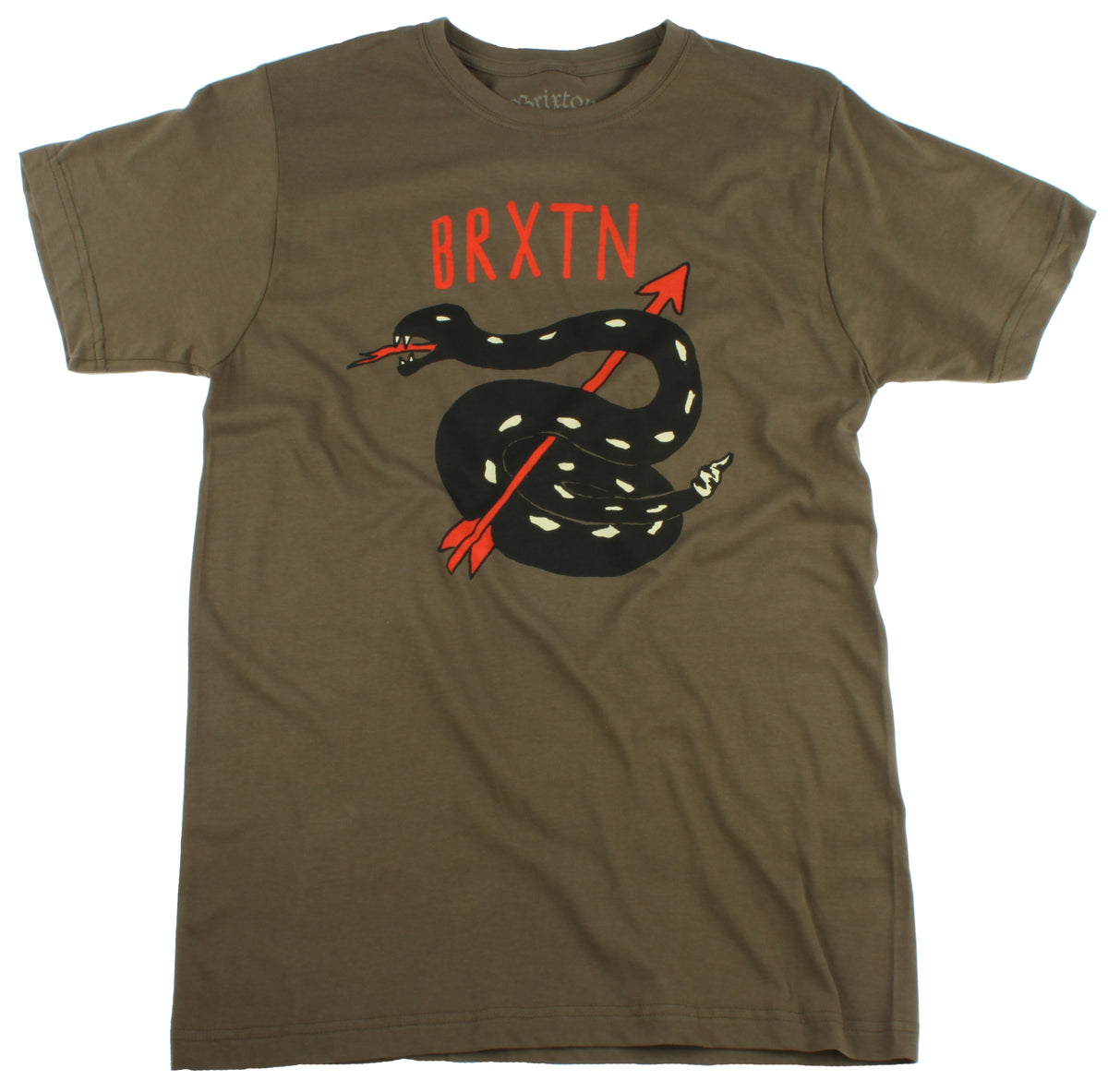 Brixton Rattle T Shirt Olive Front View