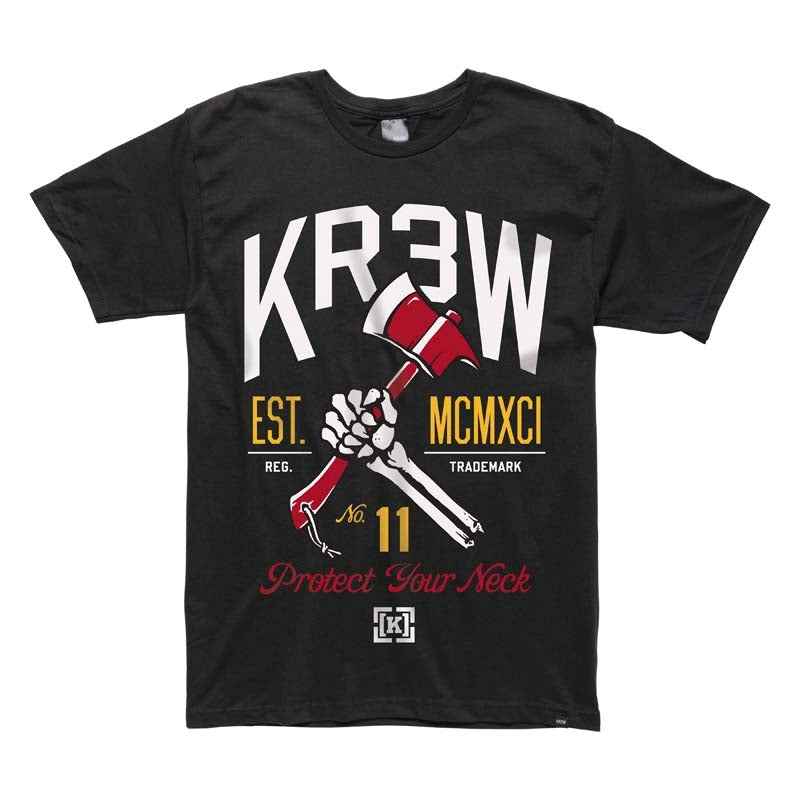 Kr3w Protect Your Neck T Shirt Black Front View