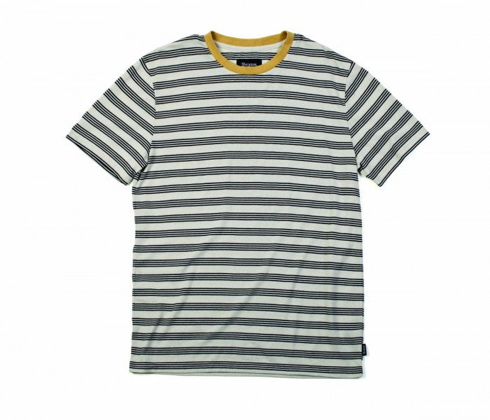 Brixton Linus T Shirt Cream/Black Front View