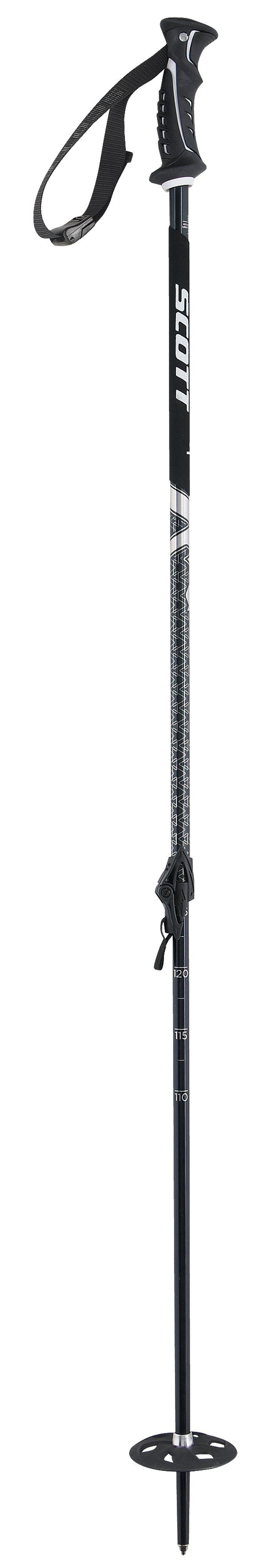 Scott X Plor 2-Part 16 Adjustable Ski Poles 2013 Black Front View