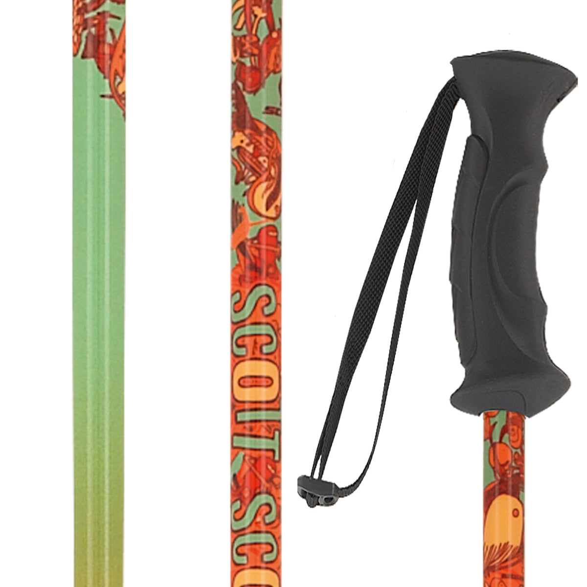 Scott Jr Hero - Youth Ski Poles 2013 Green Detail 1 View