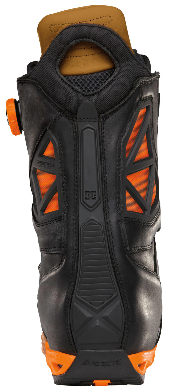 DC Status Travis Rice Snowboard Boots 2013 Black/Orange Back View