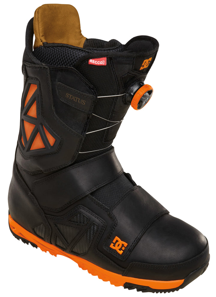 DC Status Travis Rice Snowboard Boots 2013 Black/Orange Front View