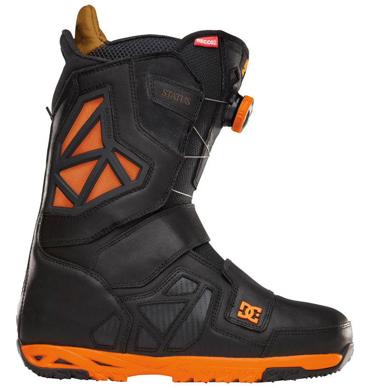 DC Status Travis Rice Snowboard Boots 2013 Black/Orange Side View