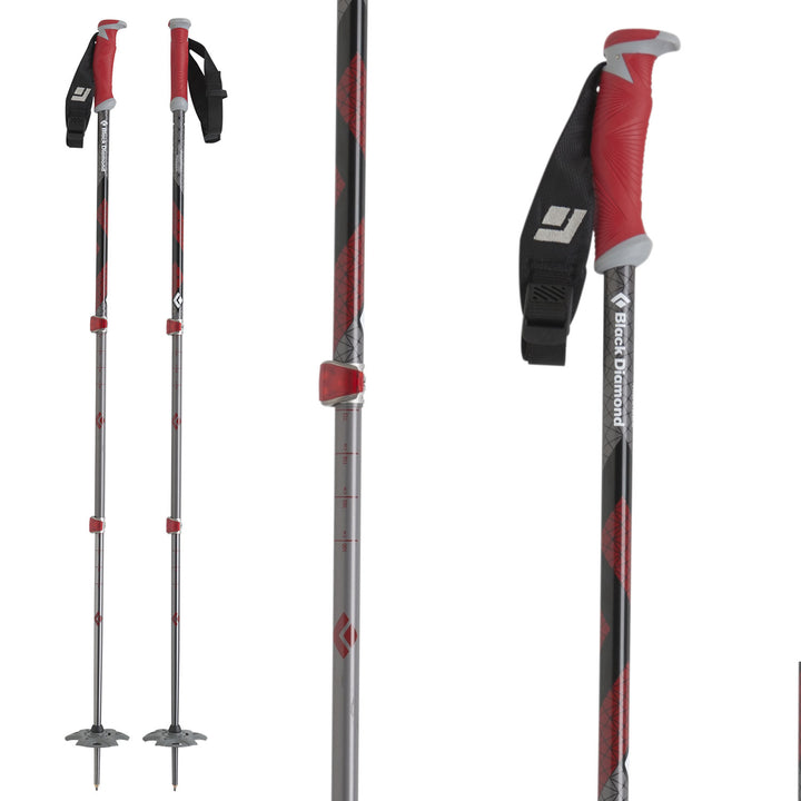 Black Diamond Expedition Adjustable Ski Poles 2013 Chili Pepper Front View