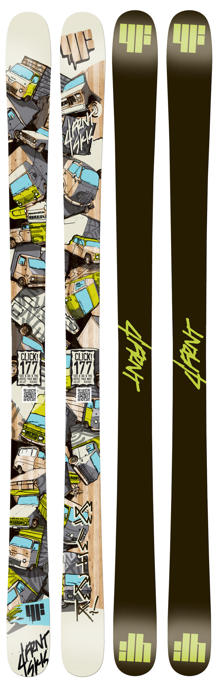 4FRNT Click! Skis 2013 Base View