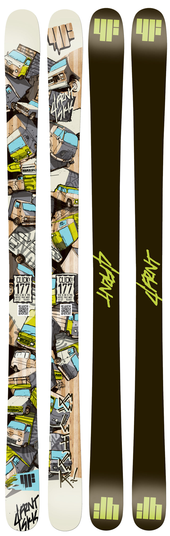 4FRNT Click! Skis 2013 Base View