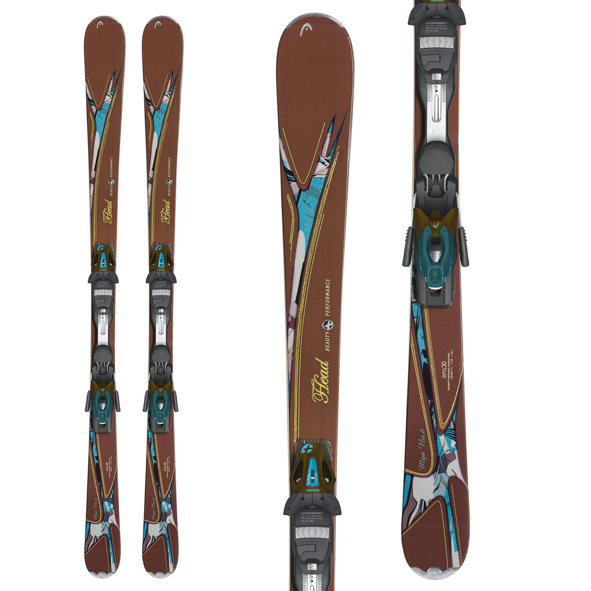 Head MYA No. 6 Skis + MYA 10 PR Bindings 2013 Front View