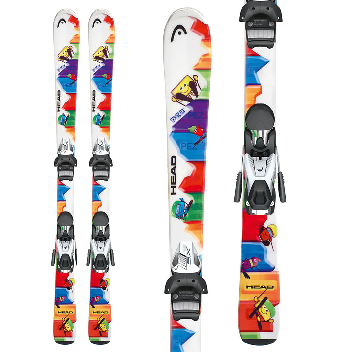 Head PEZ Team Skis + SX 4.5 AC Bindings - Youth 2013 Front View