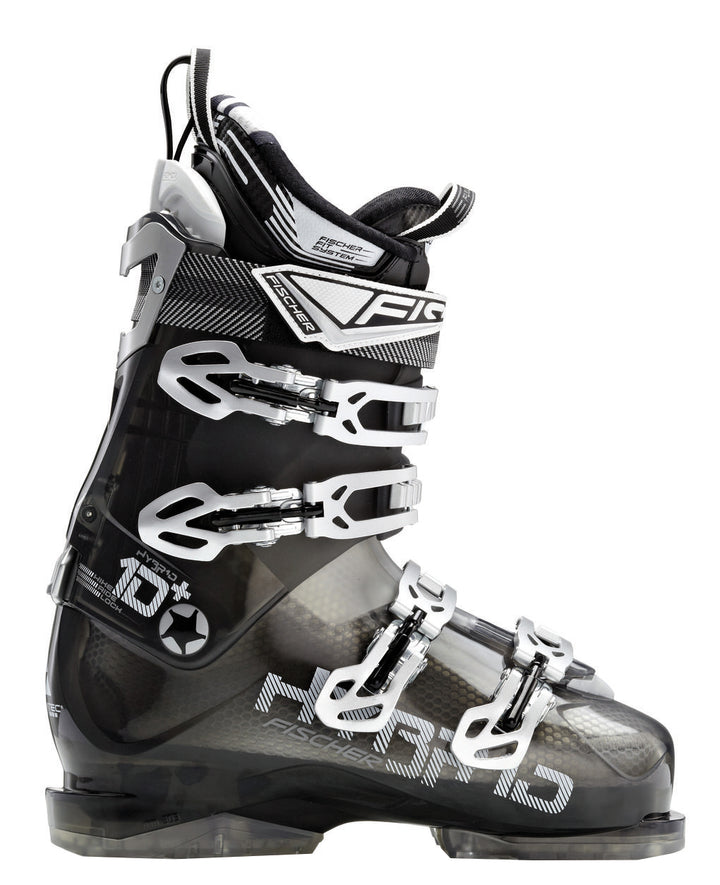 Fischer Hybrid 10 Plus Ski Boots 2013 Black Transparent/White Transparent Front View